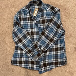 Blue & Brown Plaid Eddie Bauer Button-Up Shirt